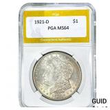 1921-D Morgan Silver Dollar PGA MS64