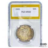 1942 Walking Liberty Half Dollar PGA MS66