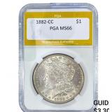 1882-CC Morgan Silver Dollar PGA MS66