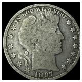 1897 Barber Half Dollar NICELY CIRCULATED
