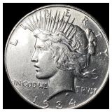 1934-D Silver Peace Dollar ABOUT UNCIRCULATED