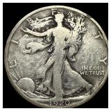 1920-D Silver Walking Liberty Half Dollar  NICELY