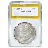 1884-O Morgan Silver Dollar PGA MS64