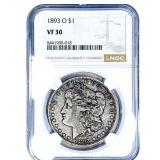 1893-O Morgan Silver Dollar NGC VF30