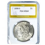 1898-S Morgan Silver Dollar PGA MS64