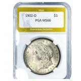 1902-O Morgan Silver Dollar PGA MS66
