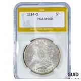 1884-O Morgan Silver Dollar PGA MS66