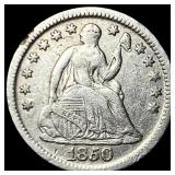 1850 Silver Seated Liberty Half Dime CLOSELY UNC