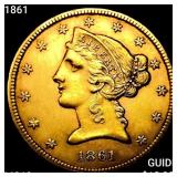 1861 $5 Gold Half Eagle UNCIRCULATED
