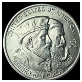 1924 Silver Huguenot-Walloon Half Dollar GEM BU