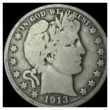 1913 Barber Half Dollar LIGHTLY CIRCULATED