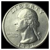 1932-D Silver Washington Quarter CHOICE BU
