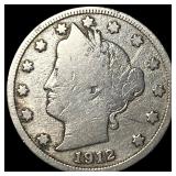 1912-S Liberty Head Nickel NICELY CIRCULATED NICE