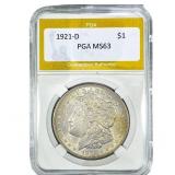 1921-D Morgan Silver Dollar PGA MS63