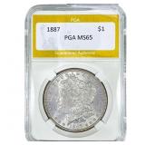 1887 Morgan Silver Dollar PGA MS65