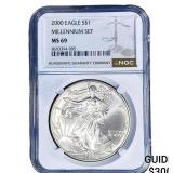 2000 Silver Eagle NGC MS69 Millennium Set