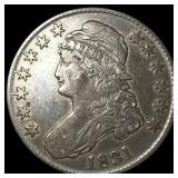 1831 Capped Bust Half Dollar NEARLY  UNCIRCULATED