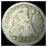 1854 Arrows Seated Liberty Quarter NICELY CIRCULAT
