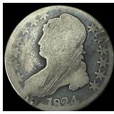 1824 Capped Bust Half Dollar NICELY CIRCULATED