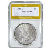 1883-O Morgan Silver Dollar PGA MS66