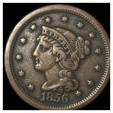 1856 Braided Hair Large Cent LIGHTLY  CIRCULATED