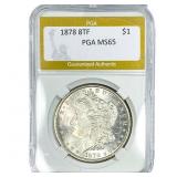 1878 8TF Morgan Silver Dollar PGA MS65