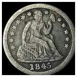 1845 Seated Liberty Dime LIGHTLY CIRCULATED
