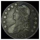 1824 Capped Bust Half Dollar NEARLY UNCIRCULATED