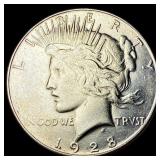 1928-S Silver Peace Dollar CHOICE AU CHOICE AU