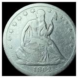 1862-S Silver Seated Liberty Half Dollar LIGHTLY