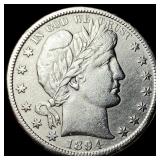 1894-S Silver Barber Half Dollar CHOICE AU CHOICE