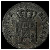 1841 Bavaria 1 Kreuzer NEARLY UNCIRCULATED