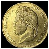 1840-A Gold 20 Francs Louis Philippe I CLOSELY UNC