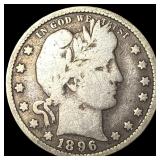 1896-O Silver Barber Quarter NICELY  CIRCULATED