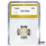 1916 Barber Dime PGA MS64