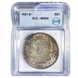 1921-D Morgan Silver Dollar ICG MS64