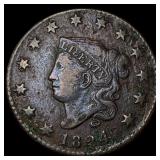 1824 Coronet Head Large Cent LIGHTLY CIRCULATED
