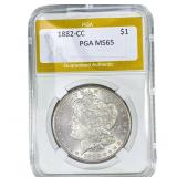 1882-CC Morgan Silver Dollar PGA MS65