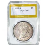 1878-S Morgan Silver Dollar PGA MS63