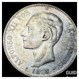 1878 DE-M Spain Silver 5 Pesetas