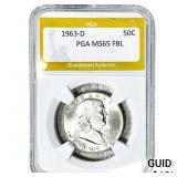 1963-D Franklin Half Dollar PGA MS65 FBL