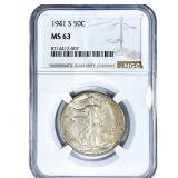 1941-S Walking Liberty Half Dollar NGC MS63
