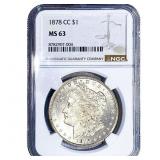 1878-CC Morgan Silver Dollar NGC MS63
