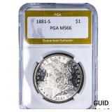1881-S Morgan Silver Dollar PGA MS66