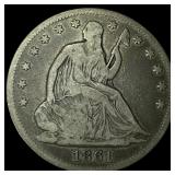 1861 Seated Liberty Half Dollar LIGHTLY CIRCULATED