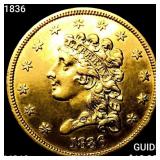 1836 $2.50 Gold Quarter Eagle UNCIRCULATED
