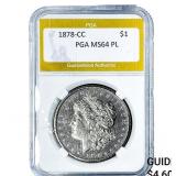 1878-CC Morgan Silver Dollar PGA MS64 PL