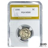1936 Buffalo Nickel PGA MS66