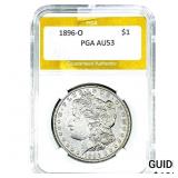 1896-O Morgan Silver Dollar PGA AU53