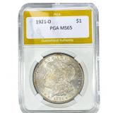 1921-D Morgan Silver Dollar PGA MS65